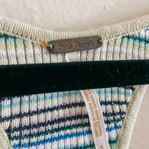 Free People Green Blue Knit & Ribbed Tank Tunic - Picture 2 of 6